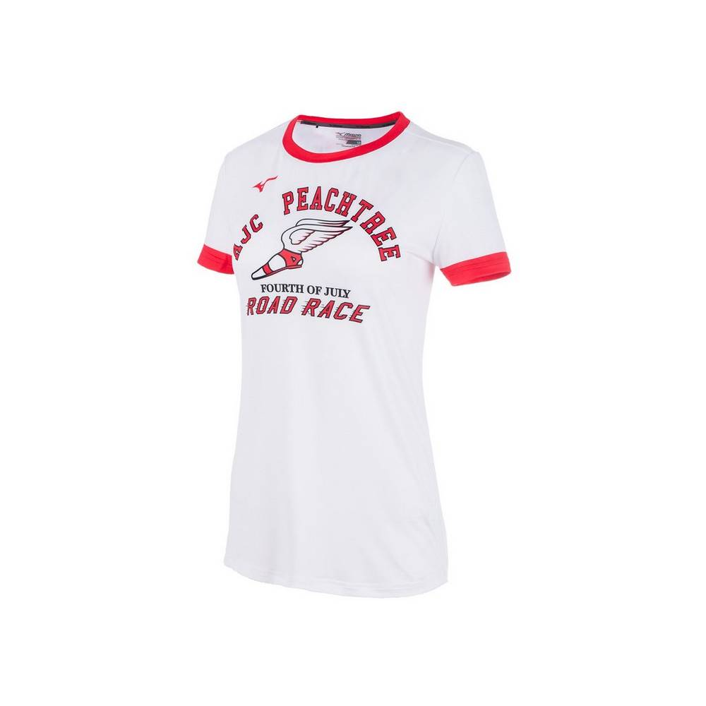 Camisetas Mizuno Printable Short Sleeve Mujer Blancas Comprar USVO-35680